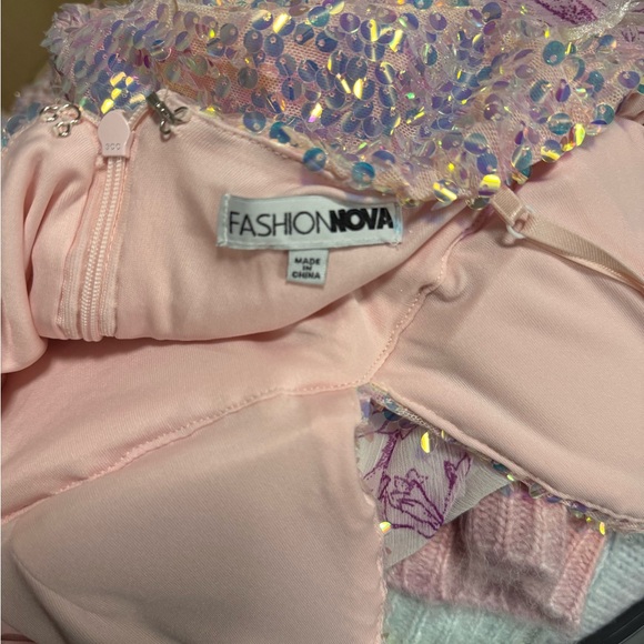Fashion Nova Pink Iridescent Sequin Dress - Picture 2 of 2